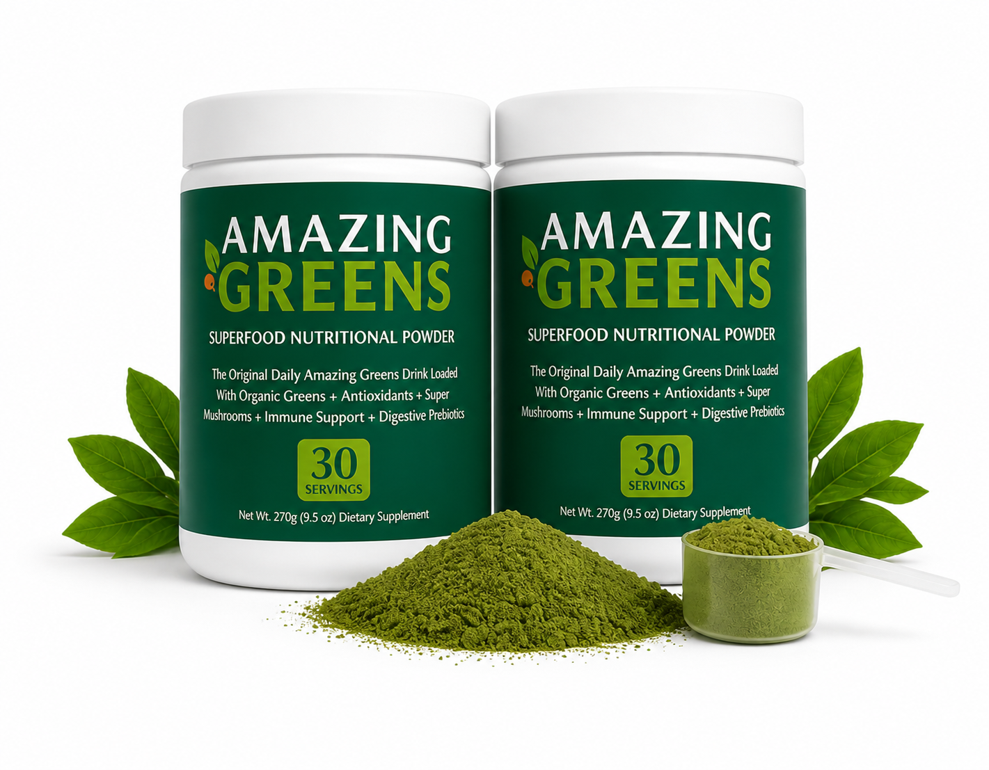 Two Pack: Amazing Greens Superfood Nutritional Powder